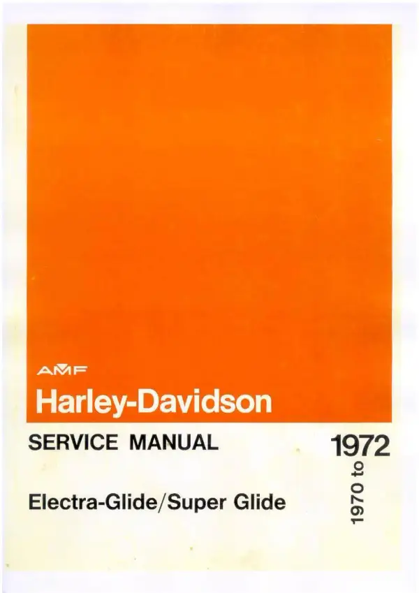 Manual De Serviços – Harley Davidson – Electra Glide – Super Glide – 1970 – 1972