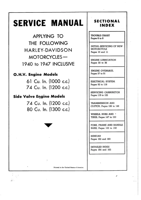 Manual De Serviços – Harley Davidson – Knuklehead – 1940 – 1947