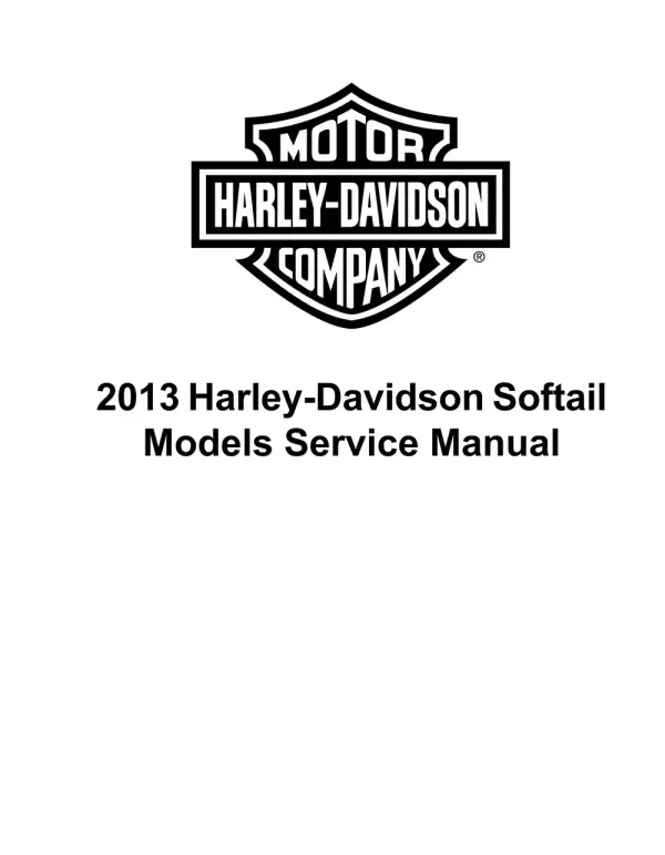 Manual De Serviços – Harley Davidson – Softail Models – 2013