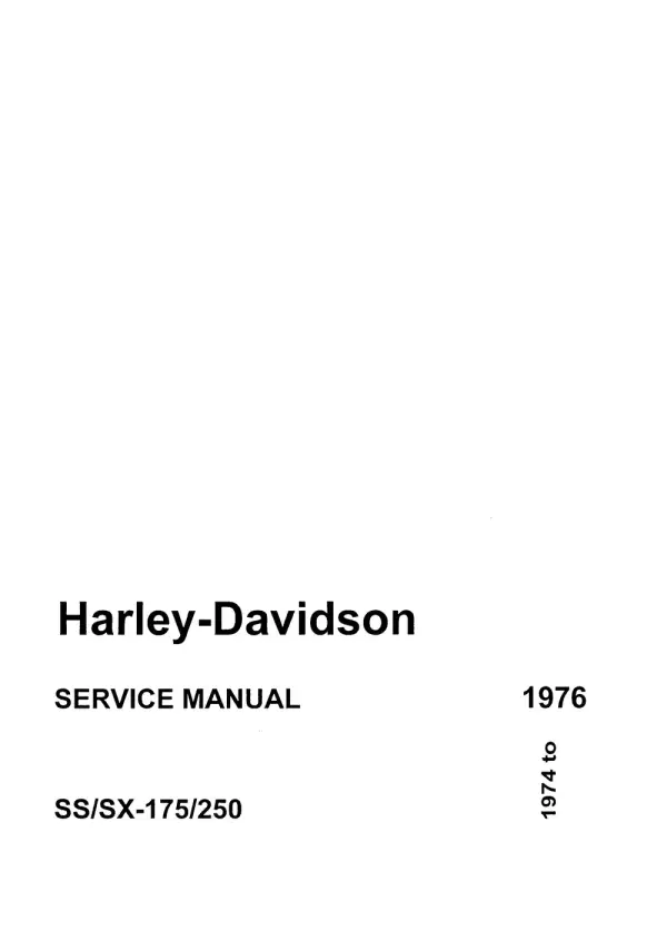 Manual De Serviços – Harley Davidson – SS – SX – 175 – 250 – 1974 – 1976
