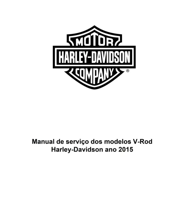 Manual De Serviços – Harley Davidson – V-rod Models – 2015