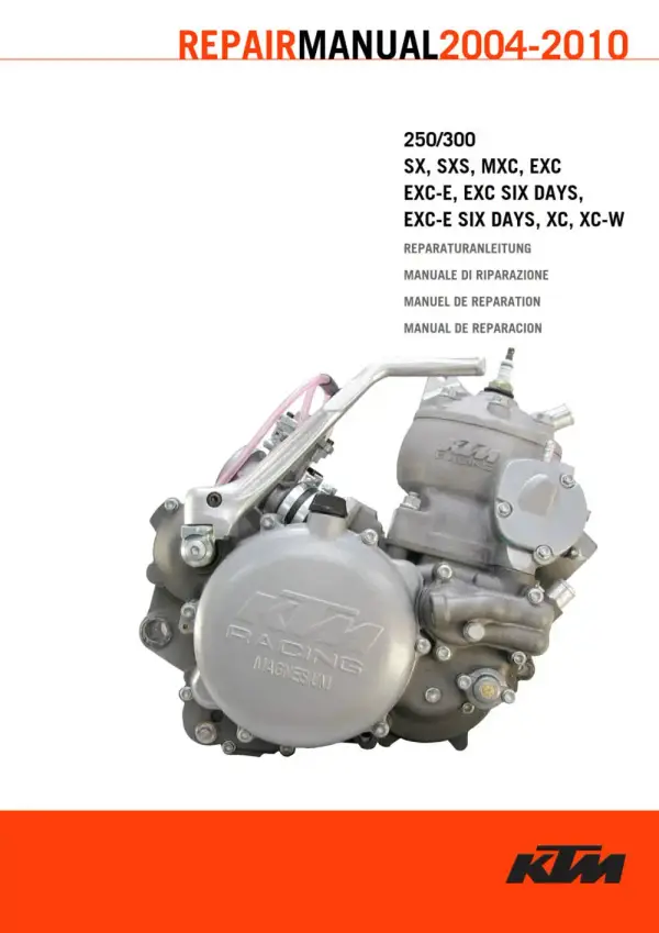 Manual De Serviços – Ktm – 250 – 300 – SX – SXS – MXC – EGS – EXC – EXC SIX DAYS – XC – XC-W – 2004 – 2010