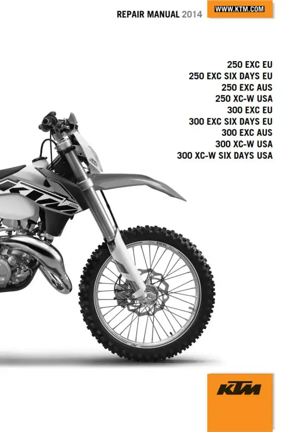 Manual De Serviços – Ktm – 250 EXC – EXC SIX DAYS – XC-W – 300 EXC – EXC SIX DAYS – XC-W – XC-W SIX DAYS – 2014