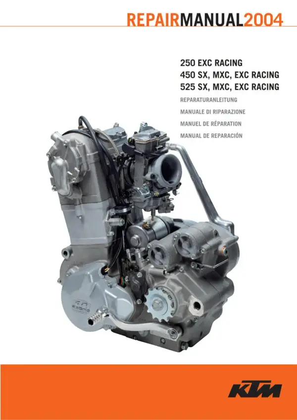 Manual De Serviços – Ktm – 250 EXC RACING – 450 SX – MXC – EXC RACING – 525 SX – MXC – EXC RACING – 2000 – 2004