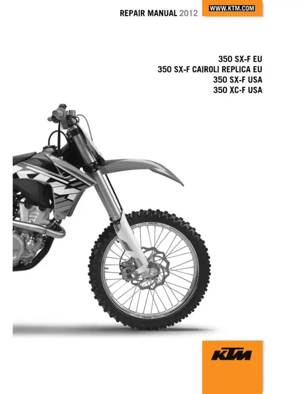 Manual De Serviços – Ktm – 350 SX-F – XC-F – 2012