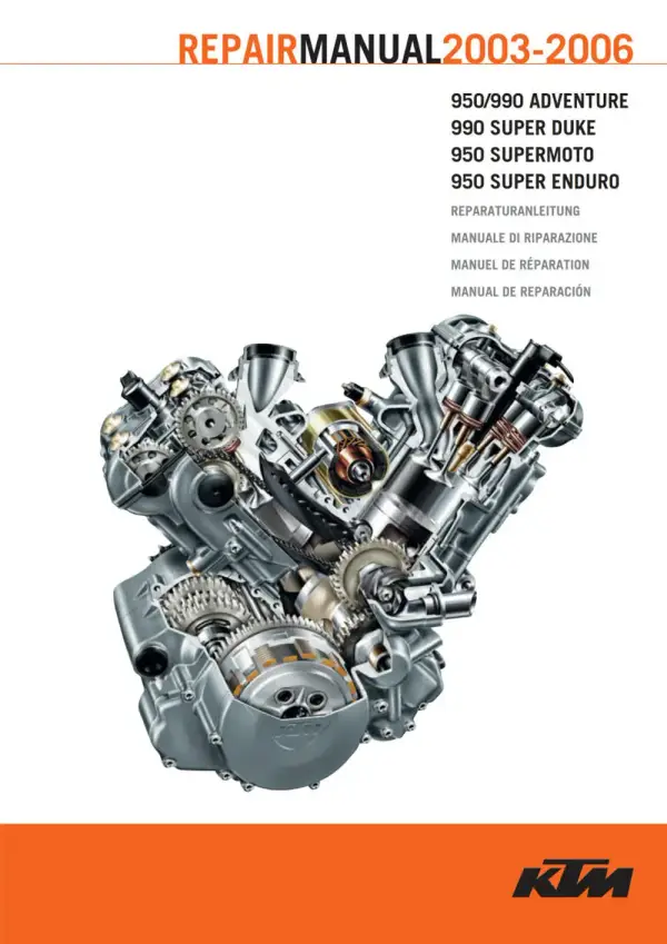 Manual De Serviços – Ktm – 950 ADVENTURE – SUPERMOTO – SUPER ENDURO – 990 ADVENTURE – SUPER DUKE – 2003 – 2006